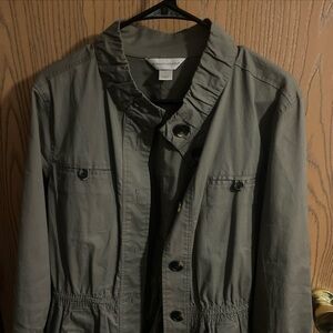 Christopher & Banks Green Military Style Jacket. Size Large